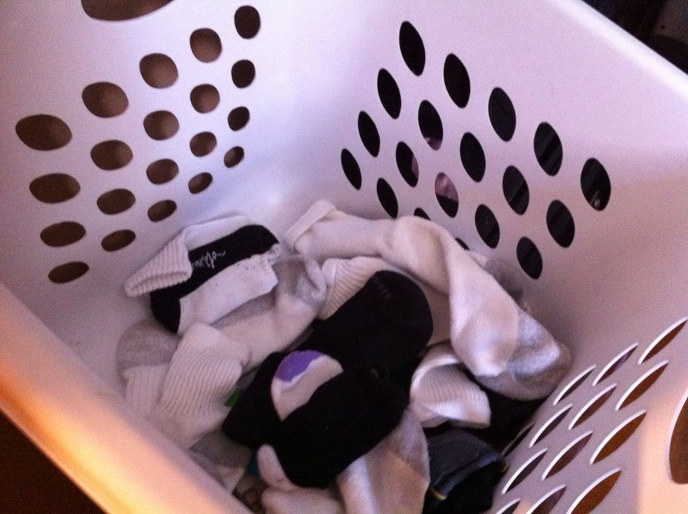 Oh..and..All socks go in the sock basket to be sorted later while sitting.