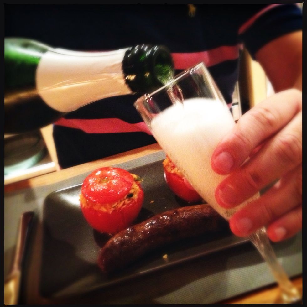 Oh and don't forget some bubbles, this meal is a celebration! Thanks to Roula, our Greek friend for sharing this with us, JAMAS!! > this means "Cheers" in Greek <