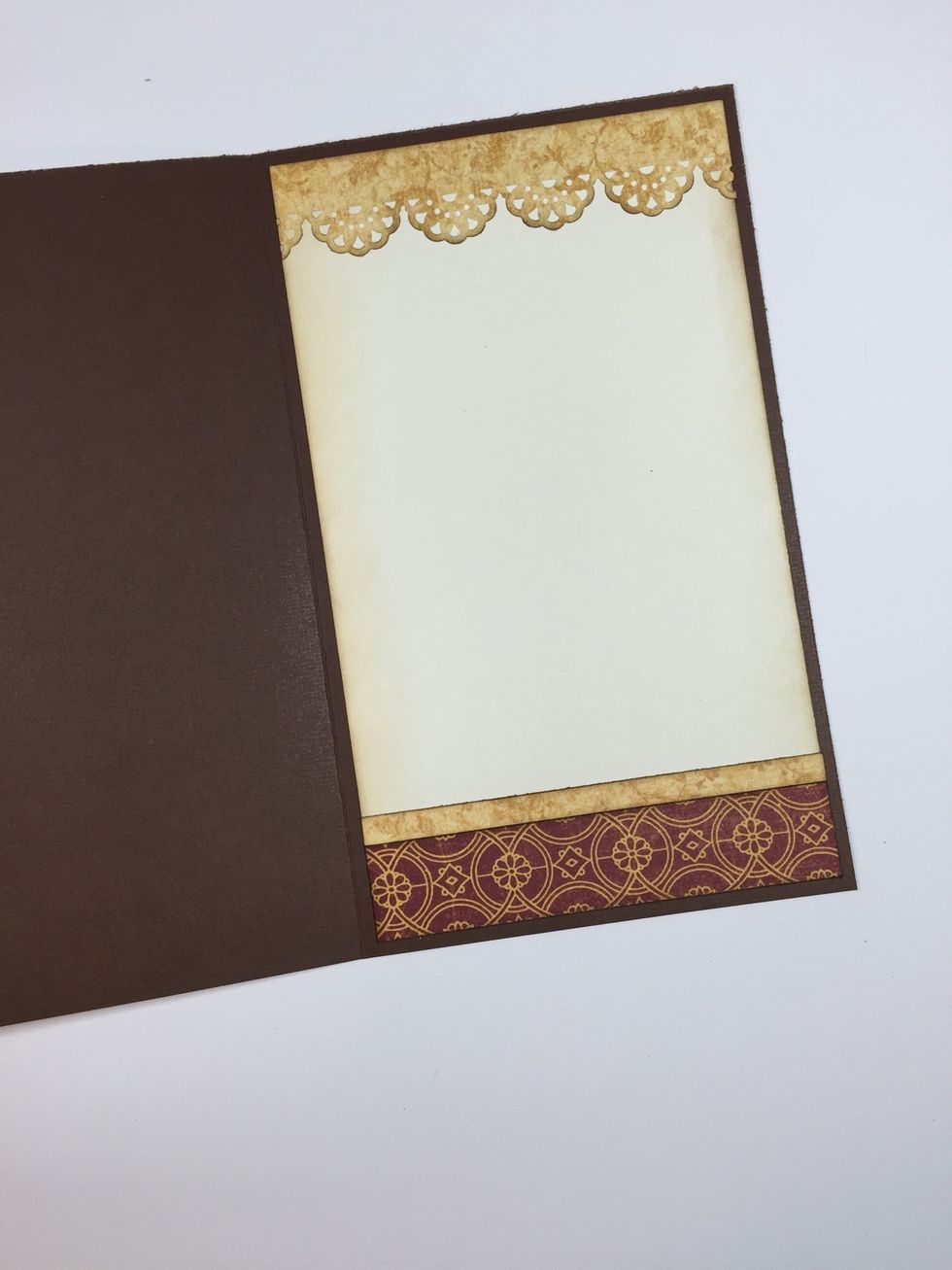 Oh, and don't forget to dress up the inside of your card too! It just takes a 4 1/4" x 7 1/4" piece of ivory cardstock and a few strips of pattern paper.