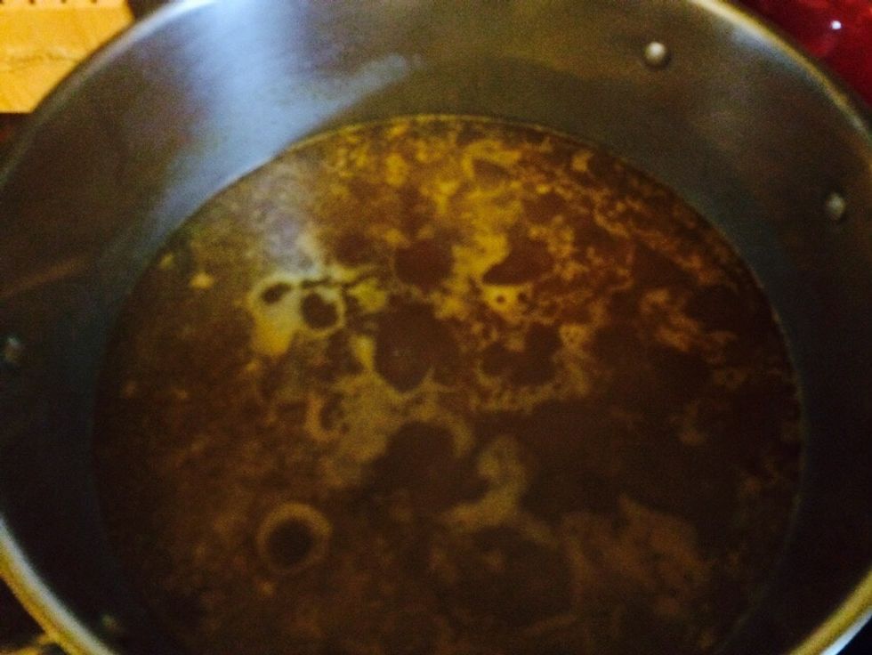 Oh my broth is boiling! Gotta turn down and add my dairy.