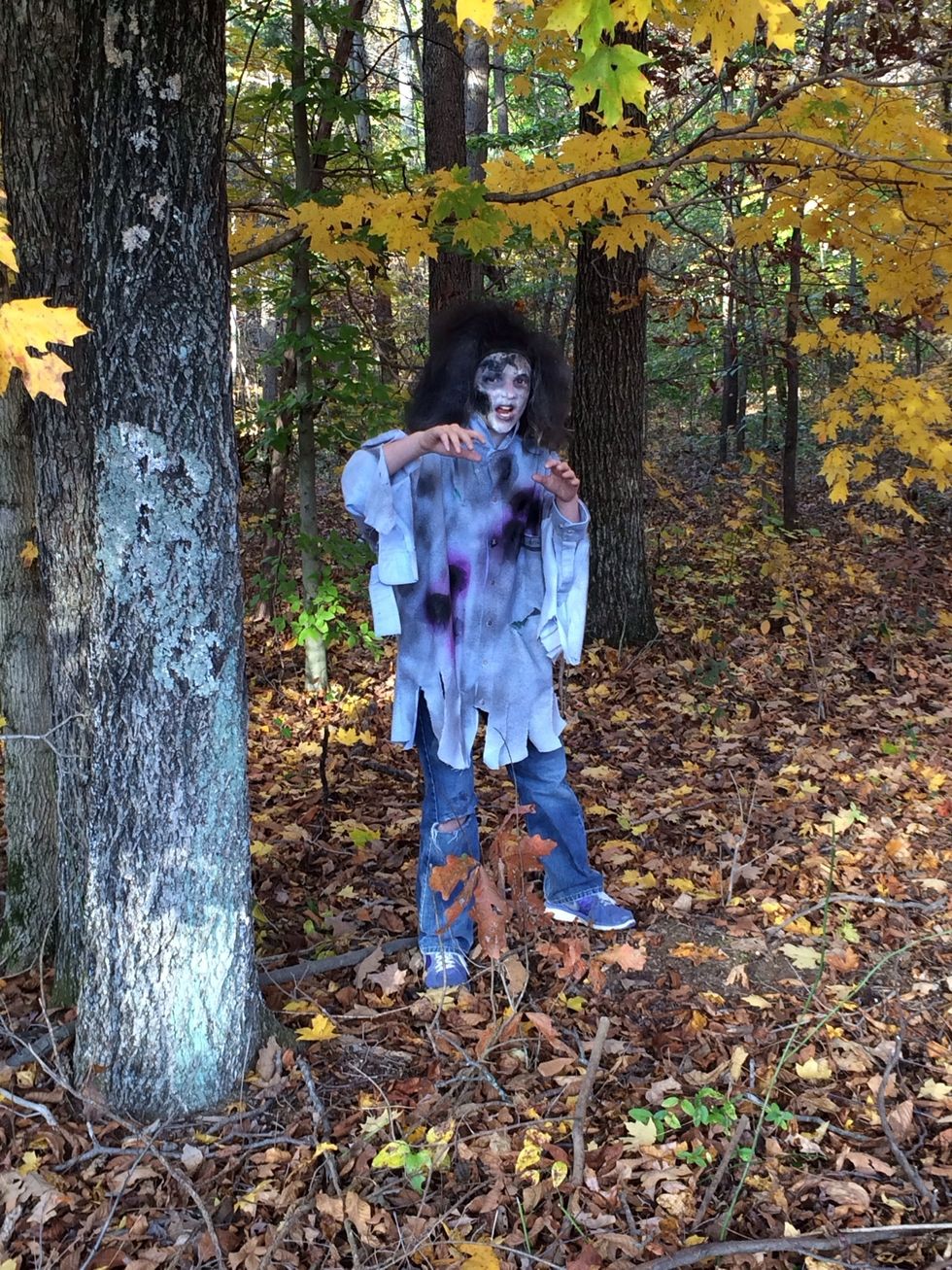 Oh no! Look it's a Zombie in the woods!
