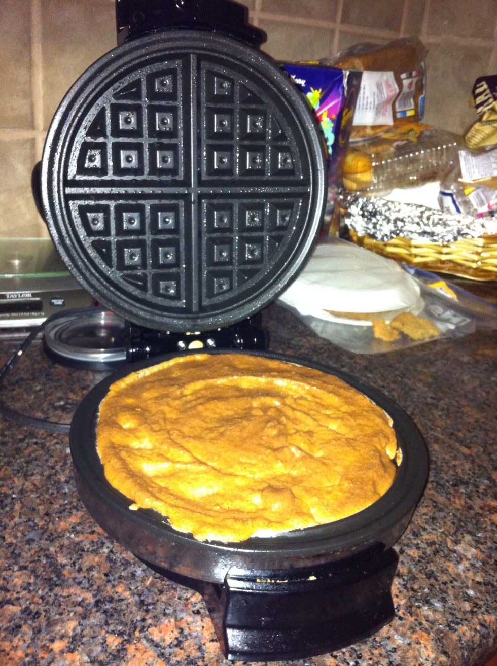 Oh yeah. When done, you will have 2 waffles. Heat until golden brown.