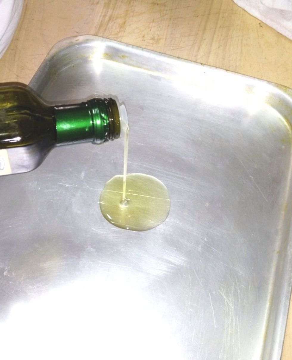 Oil a rectangular pan.