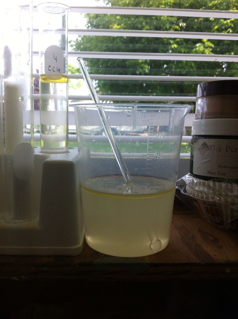 Oil and water don't mix, so you can't add anything water soluble to this product.