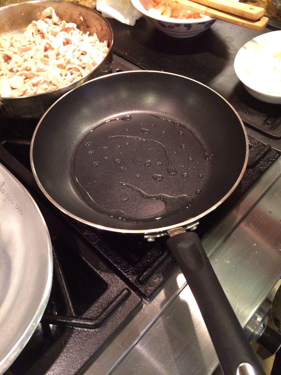 Oil nonstick pan.