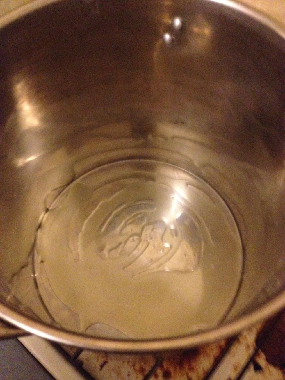 Oil up the pot (would work better with a large deep frypan