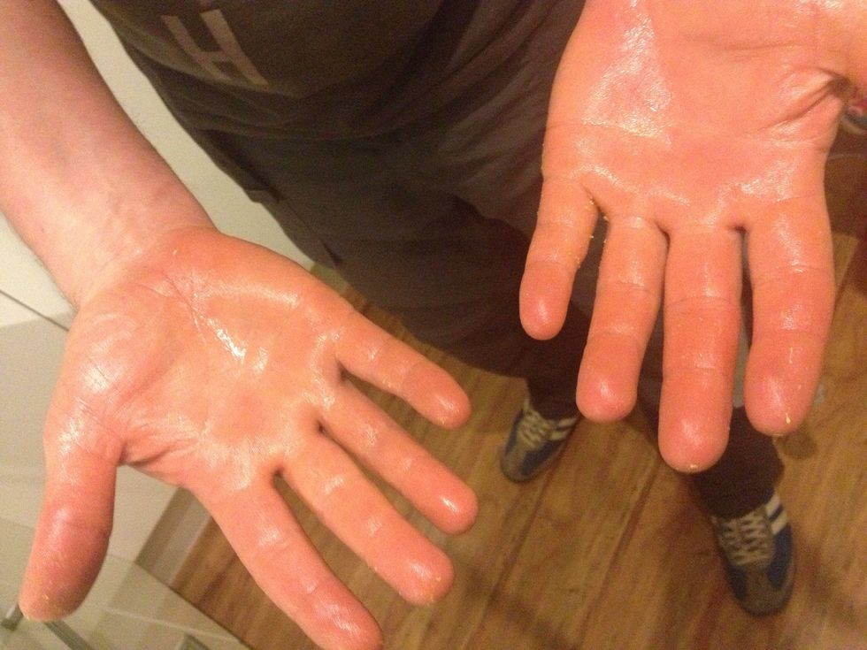 Oil up your hands
