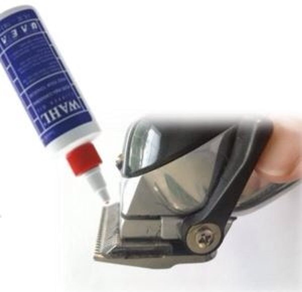 Oil!!! With clipper running and blades facing the ground put one drop of oil at each corner of the blade and let run through. Dry with soft cloth.\n