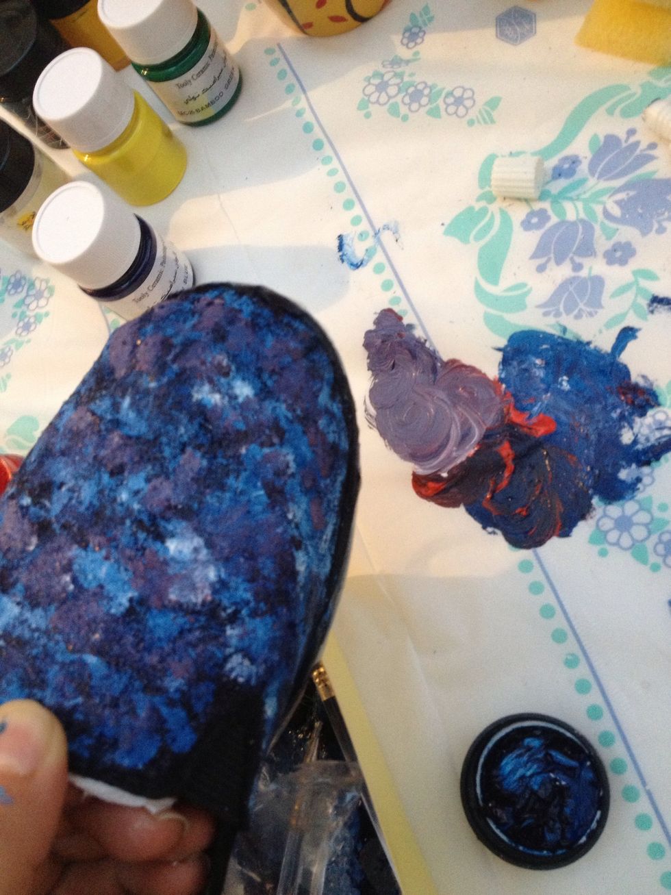 Ok and here i mixed the blue, red and white to get this light purple ( lilac ) \ud83d\ude04