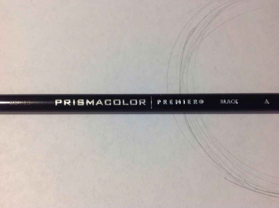Ok, get out the darkest color you are going to color with. If your object is red, go with the darkest red you have. If your object is blue, so on... This is a black and white ball.