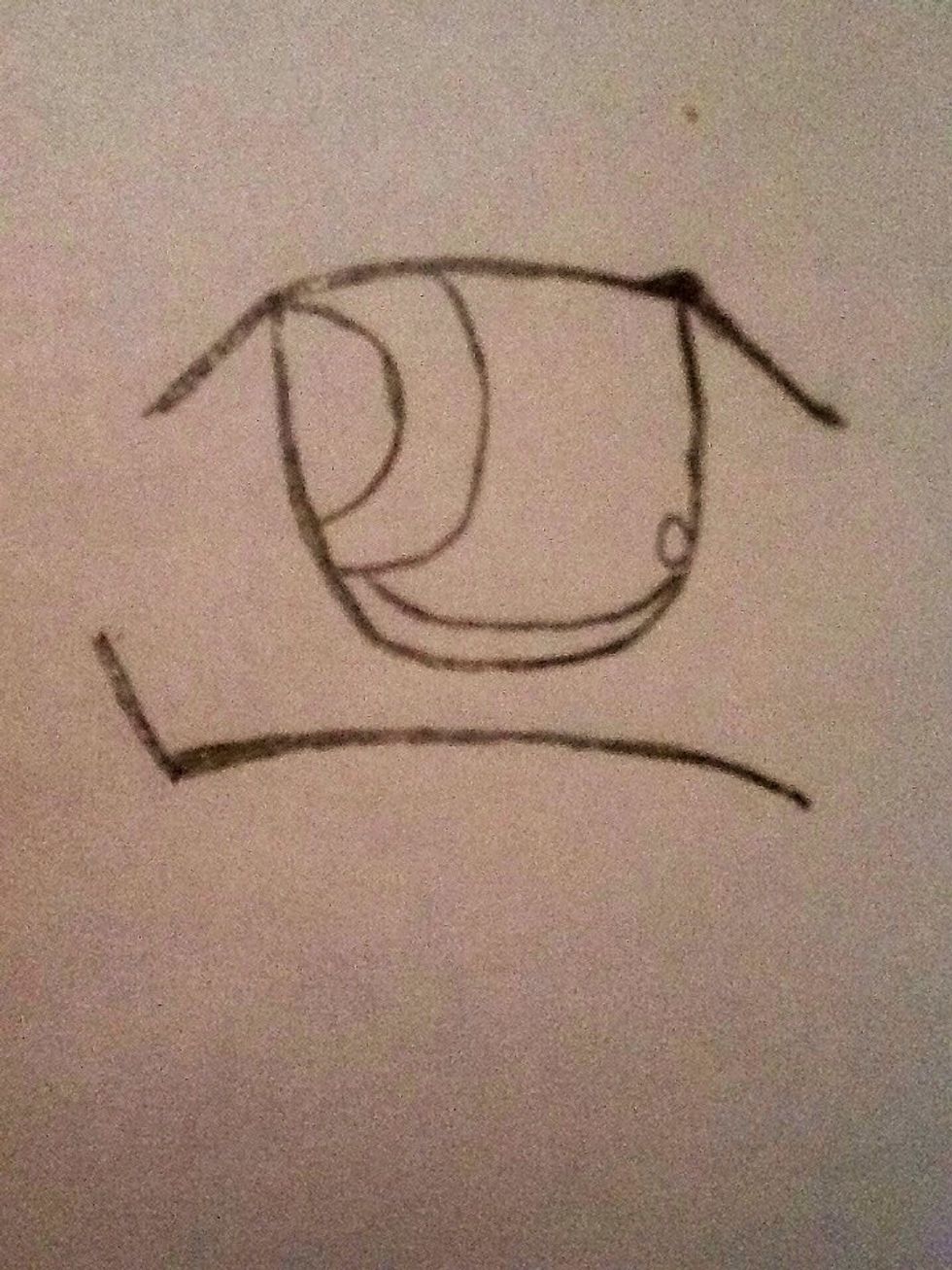 Ok, go back to the pupil and draw a semi circle inside of it