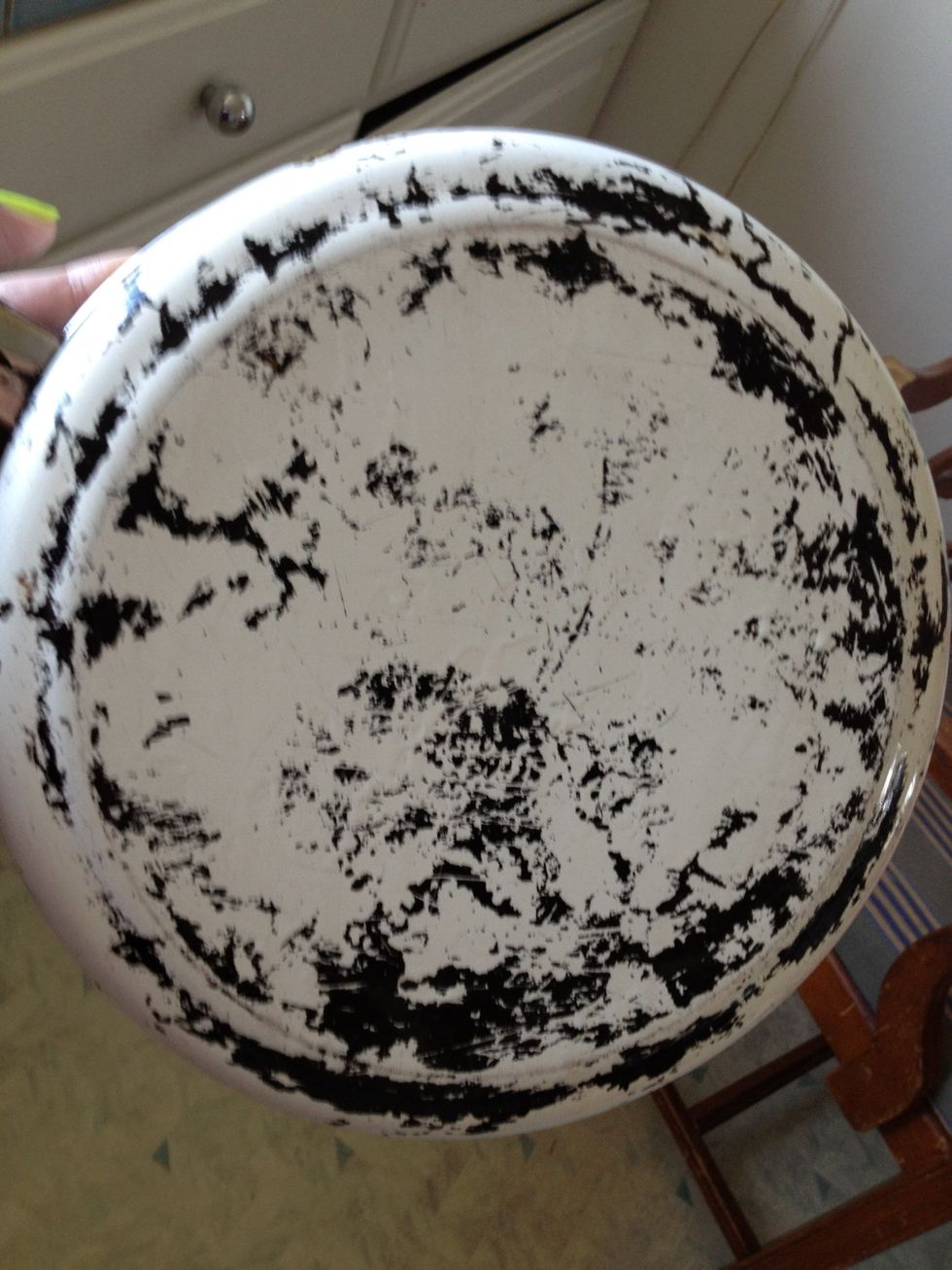 Ok, I'm done. Decided to leave some of the stain because it gives the pot character. Plus I got tired of scrubbing. \ud83d\ude1c