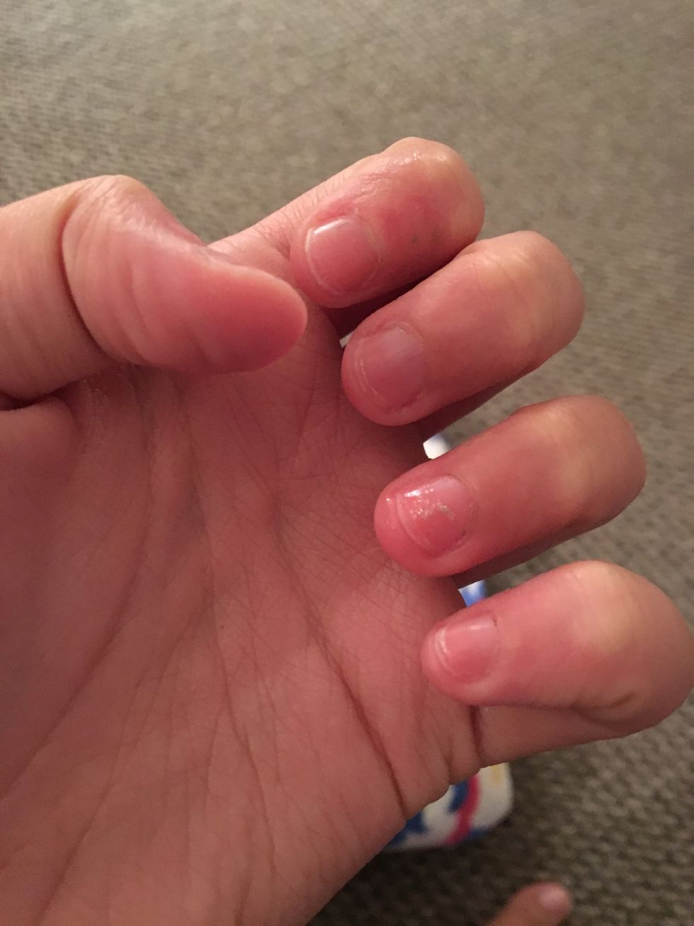 Ok. I'm going to be honest with you guys. I bit them. But I'll still get them painted next week and they'll still be long for a pretty Christmas mani! Yeah I'm upset but it's nothing I can't fix. \ud83d\ude41