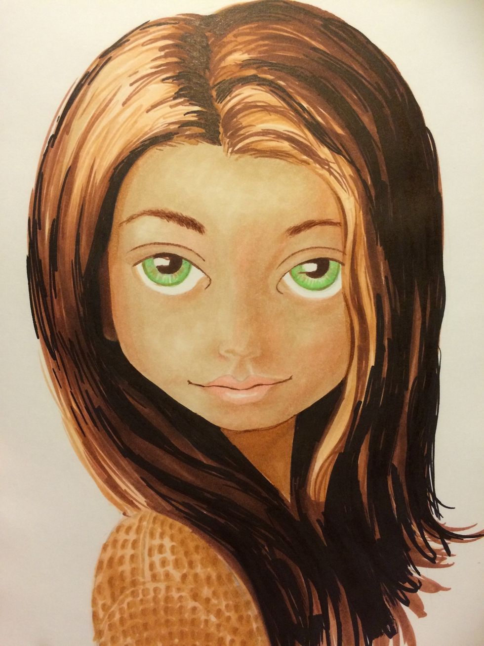 Ok now she is fully blocked in she is ready for some detail with pencil