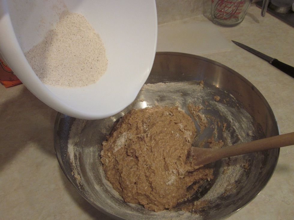 Ok you're all in at this point. Add the rest of the flour