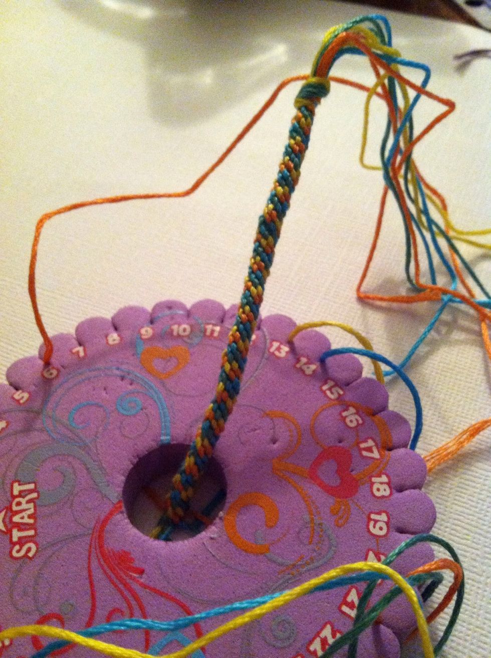 Okay so let's say we're done (I know we haven't discussed length yet) there are two things you can do. Begin by taking it off the loom.