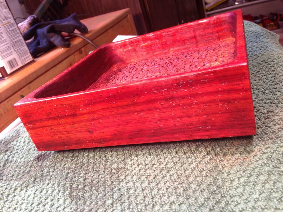 Okay the gentleman's valet is starting to take shape after some sanding. Note beautiful wood grain.