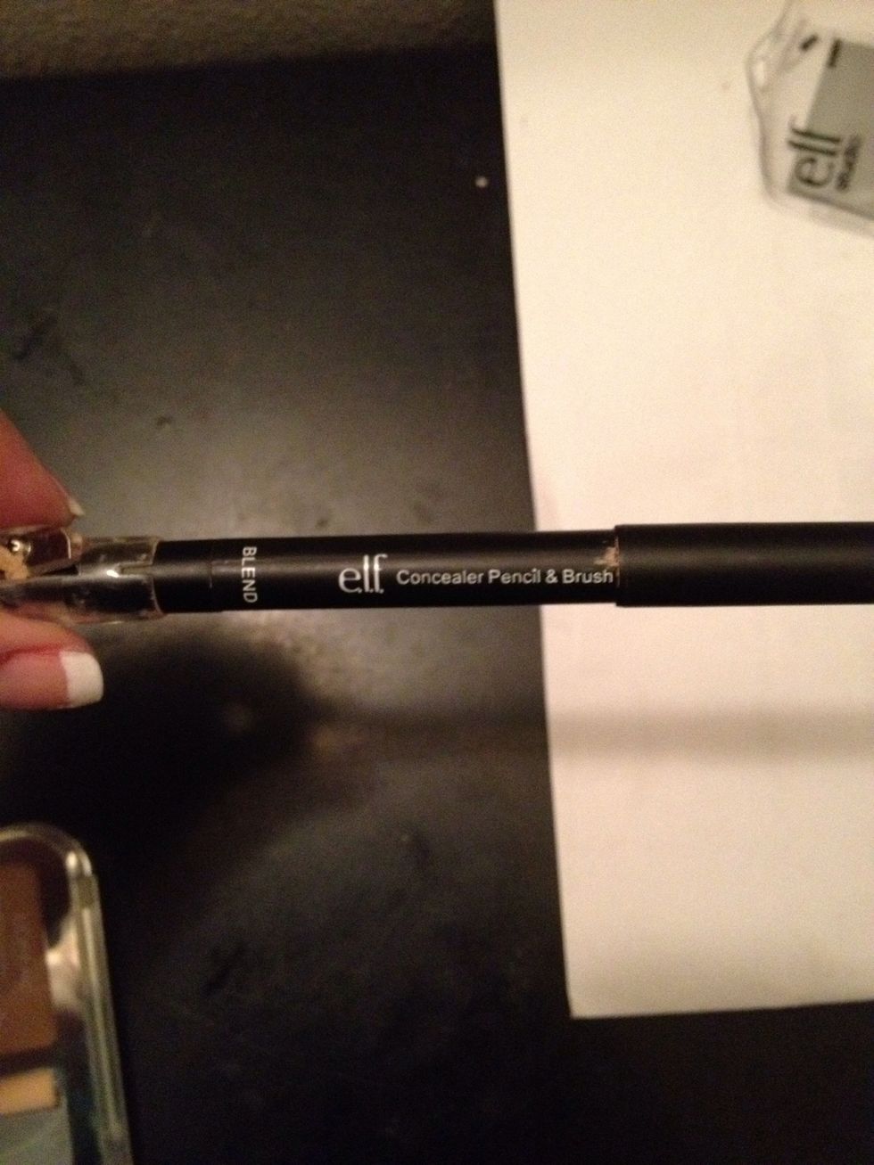 Okay u have a bit of acne and blemishes so I use this concealer pen by elf to put on all the marks to hid the blemishes if your skin is perfect skip this