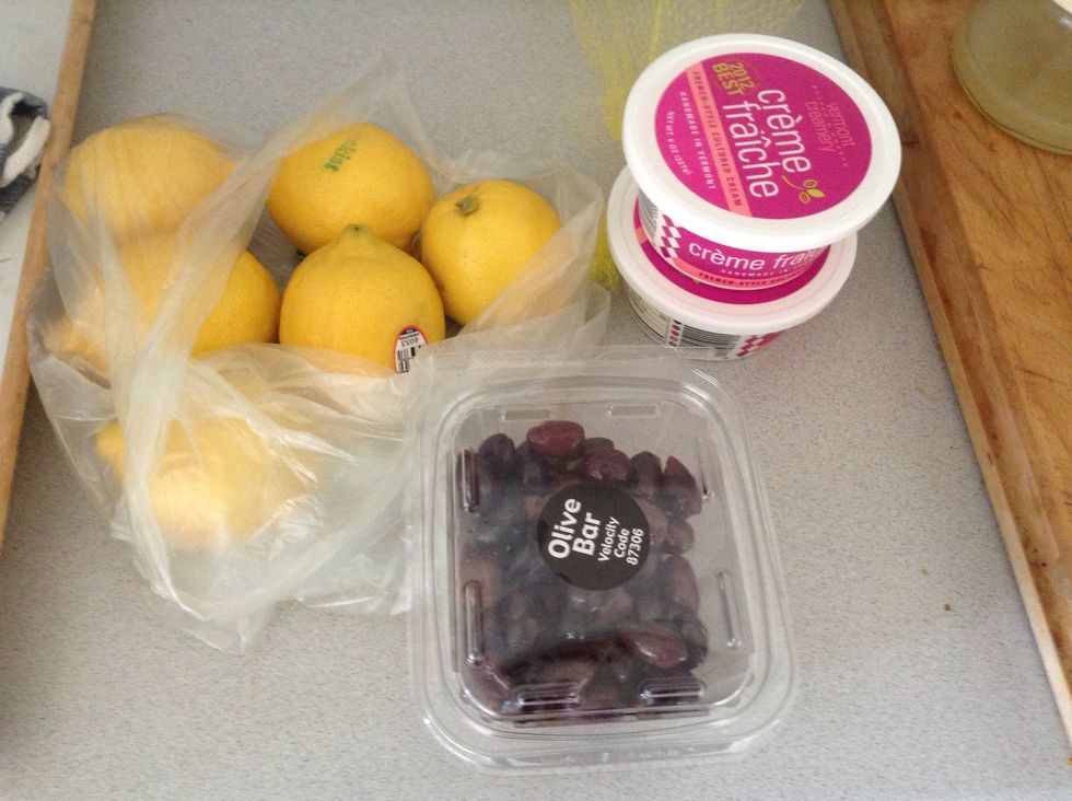 Olive, lemon, creme fraiche