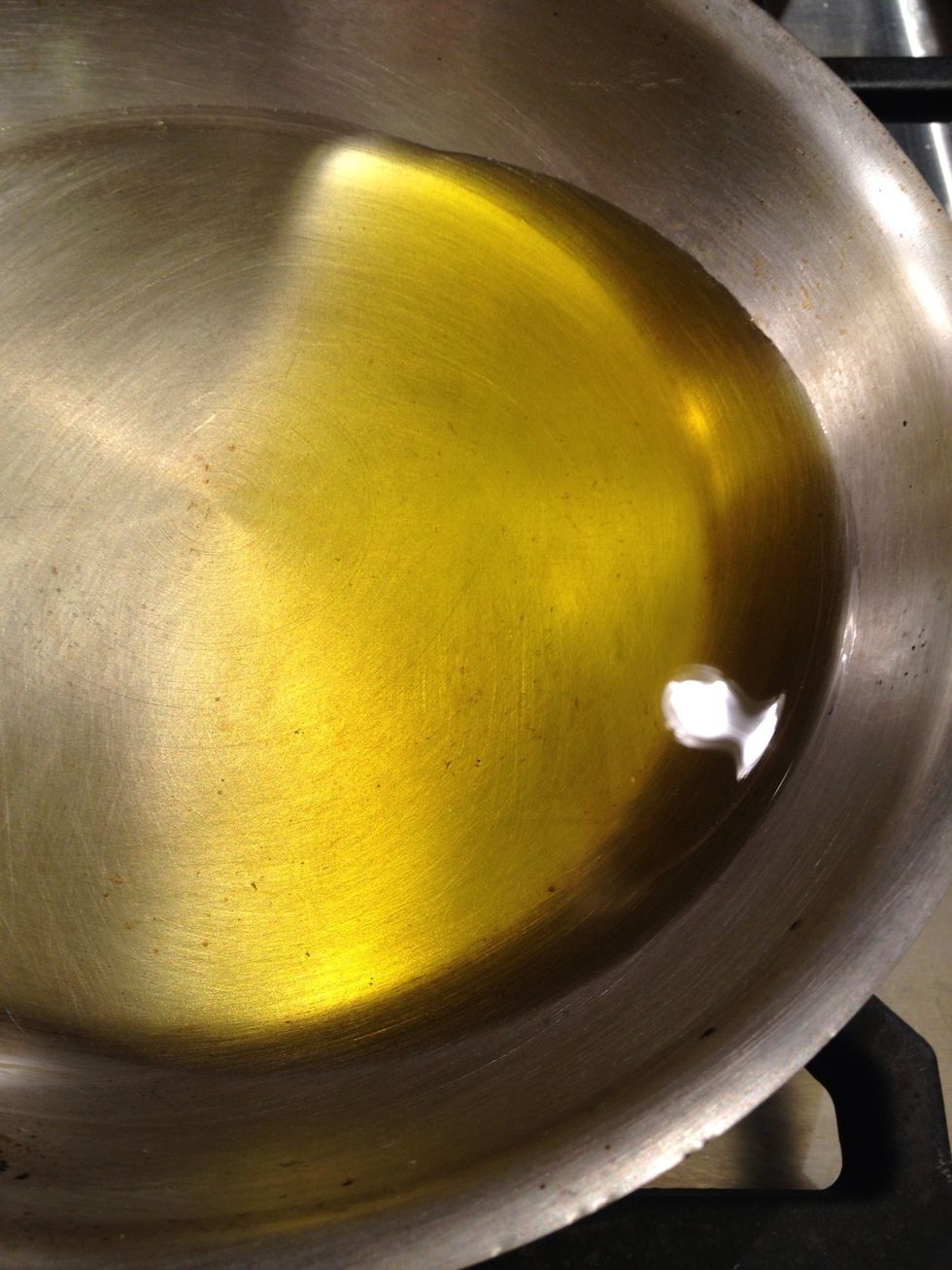 Olive oil in a pan