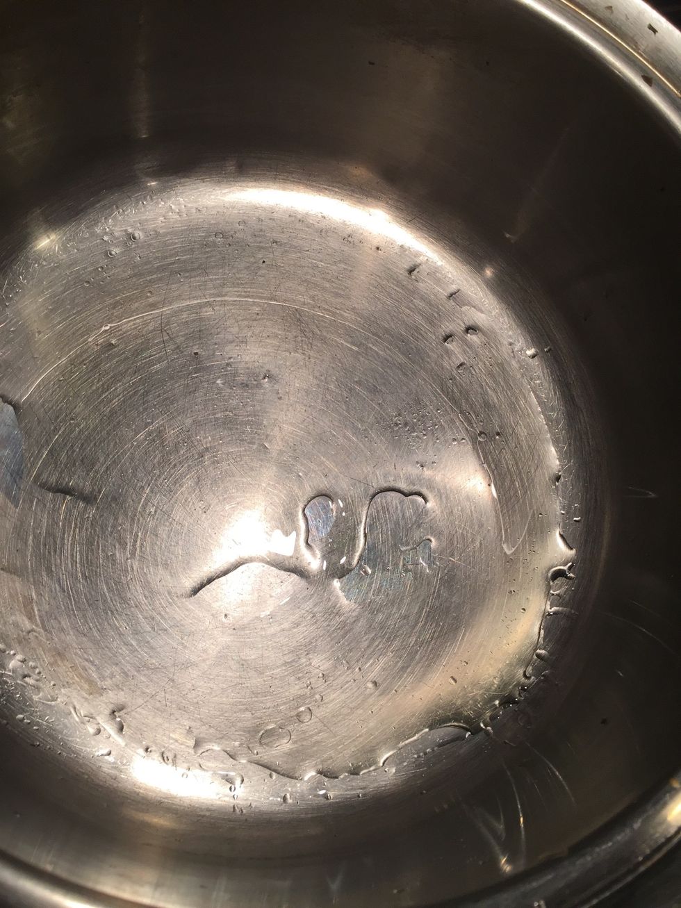 Olive oil in a pot.