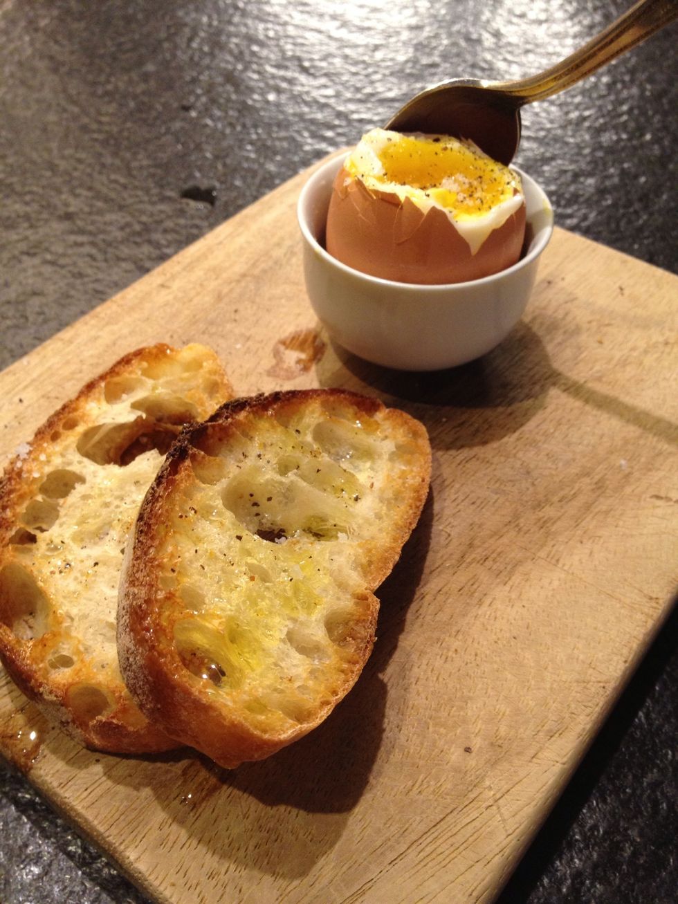 Olive oil, salt and pepper...