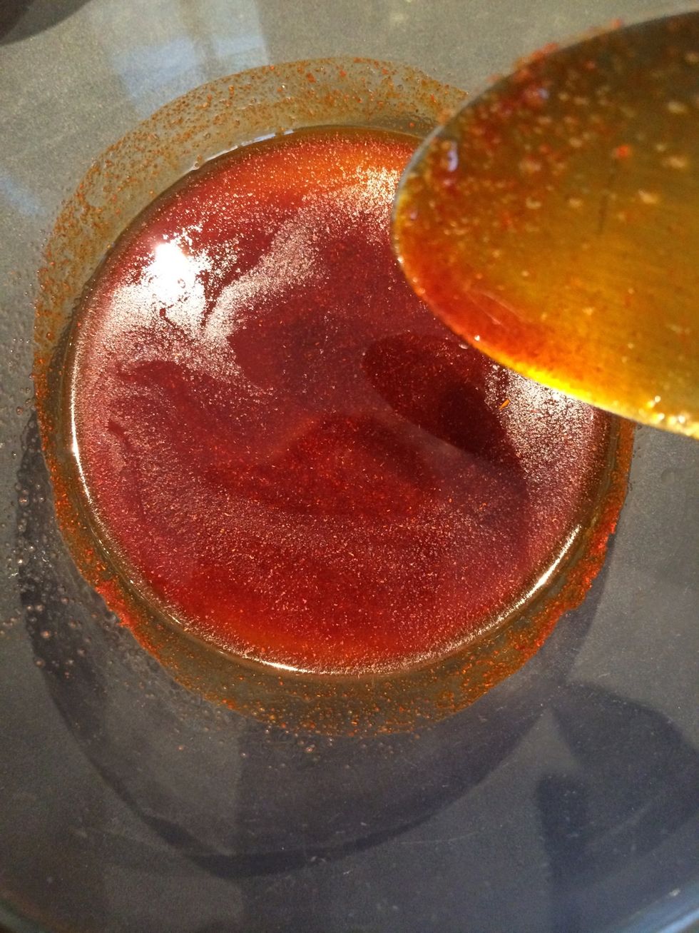 Olive oil + salt + sugar + smoked paprika