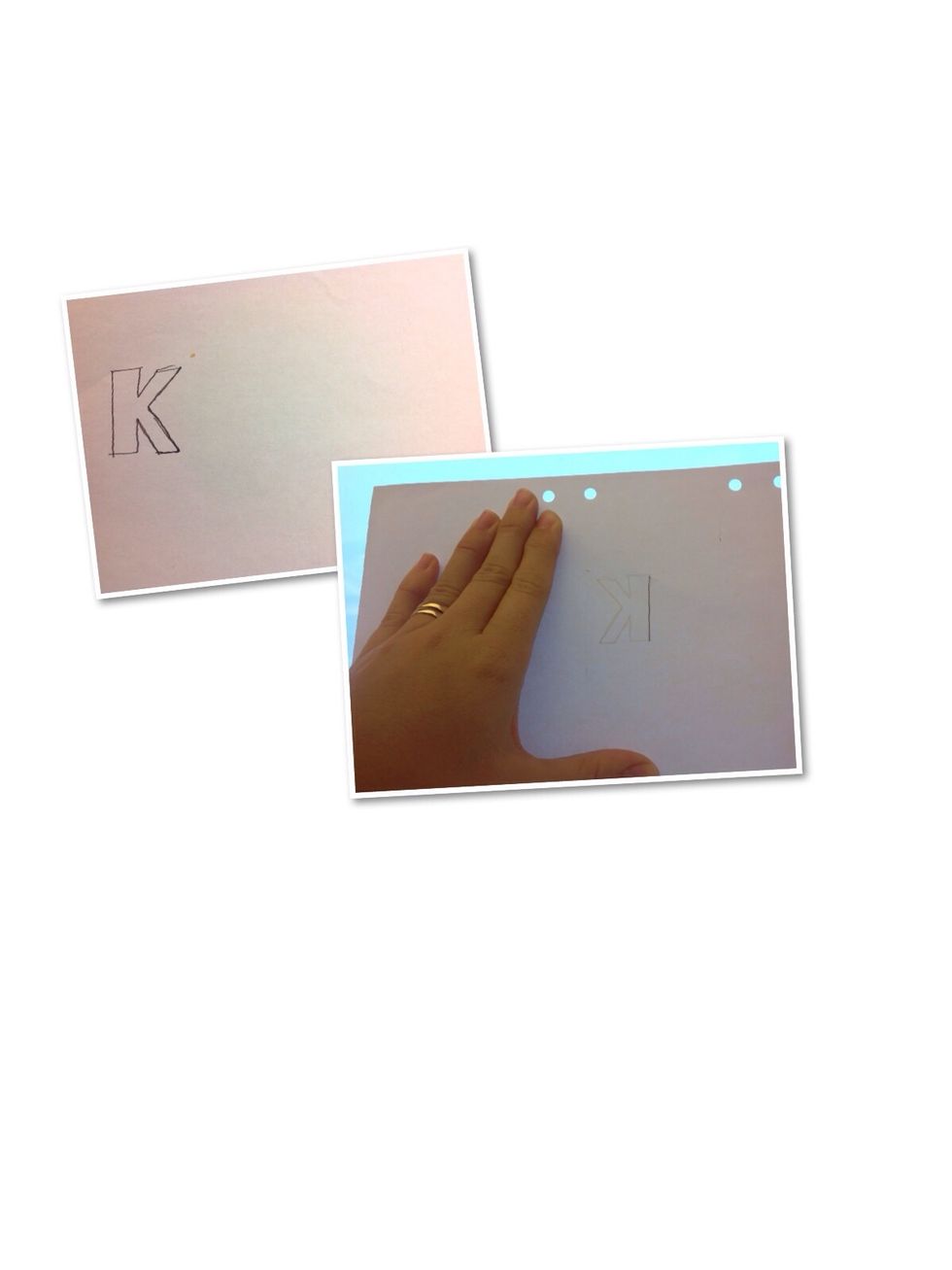 Om du har text som bild m\u00e5ste du spegelv\u00e4nda den innan du ritar av p\u00e5 vliesofixen. G\u00f6r det genom att h\u00e5lla pappret mot ett f\u00f6nster och rita av motivet p\u00e5 baksidan av pappret.