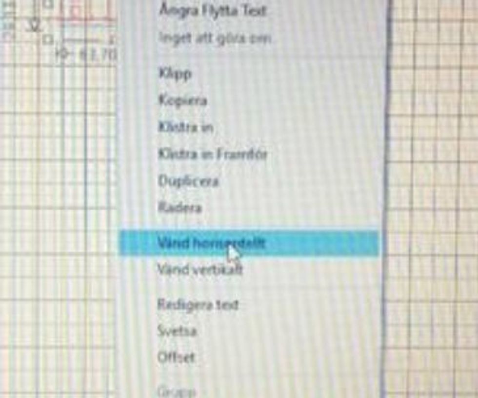 Om du vill ha trycket r\u00e4ttv\u00e4nt s\u00e5 spegelv\u00e4nd bilden, det g\u00f6r du genom att h\u00f6gerklicka och v\u00e4lja v\u00e4nd horisontellt.