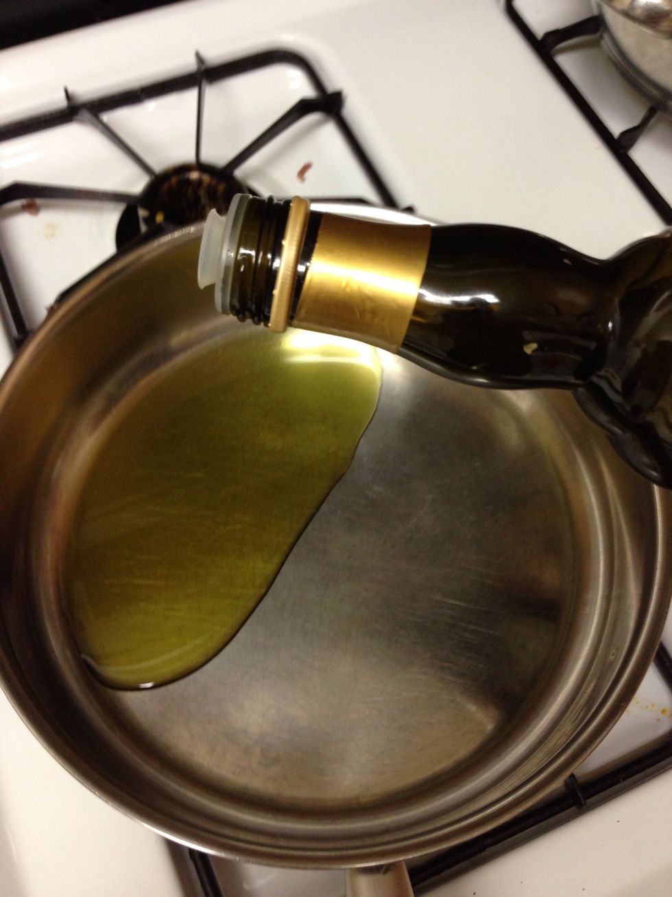 On a different pan 1/4 cup olive oil