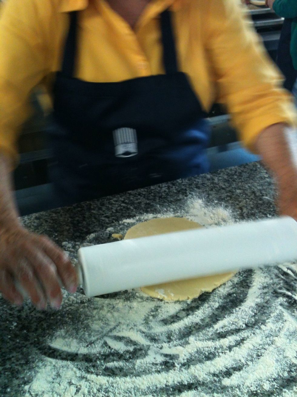 On A flour bed expand the mix