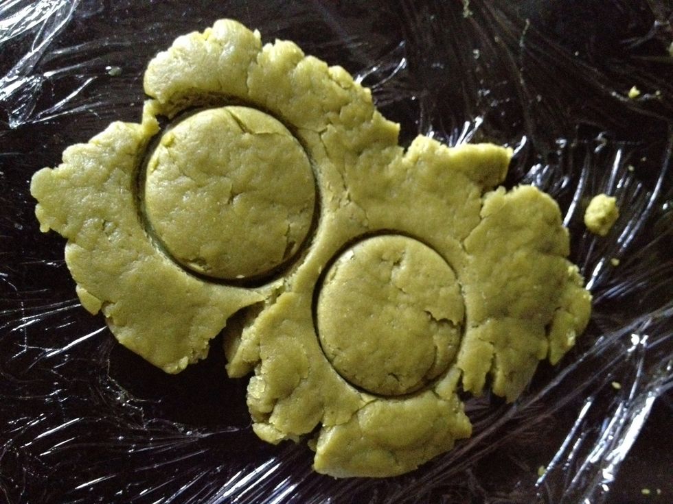 On a floured surface, roll the dough out to about 1/2\u2033 thickness. Cut out cookies using your favourite cookie cutter.