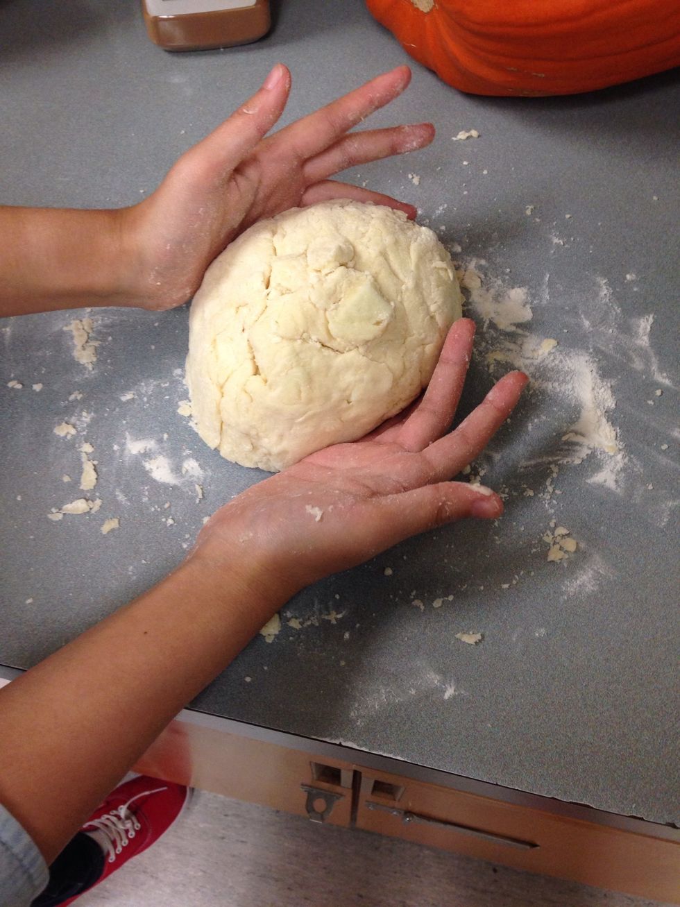 On a lightly floured surface, knead dough 8-10 times