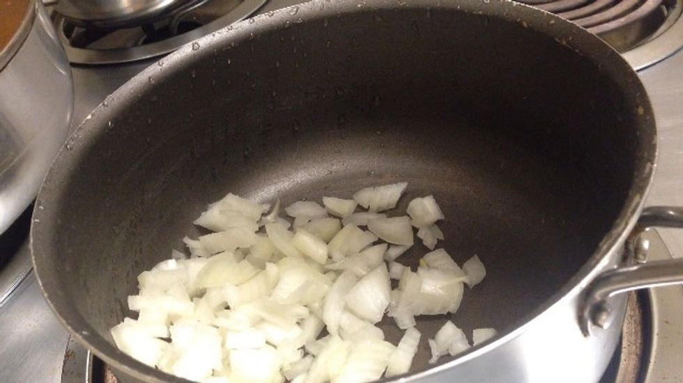 On a medium heat add onions