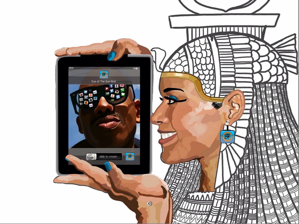 On a separate layer I render the iPad with black and grey tones. The painting in the lock screen comes from the Procreate app. See my other tutorials for copying and pasting between apps.