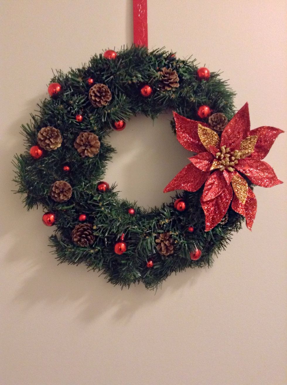 On a side note!!! Check out the wreath I made :D I'm all ready for the holidays are you??!