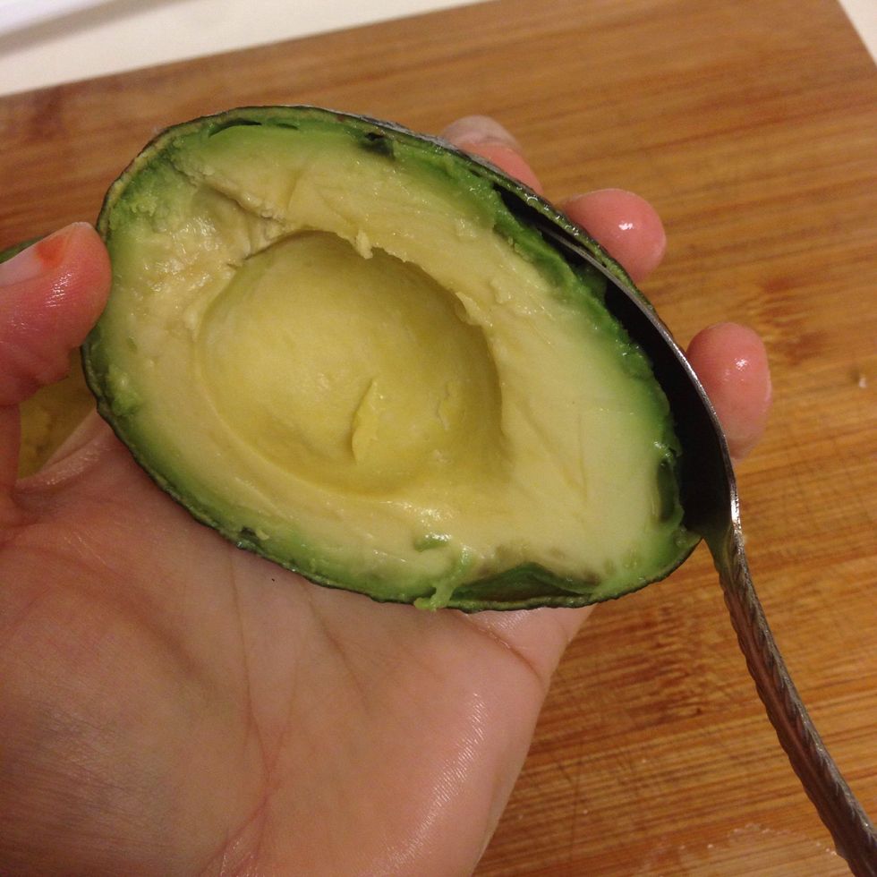 On avocado .. I use a spoon to peel it