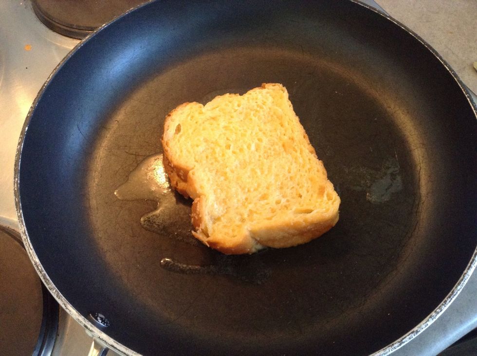 On e butter is melted add your sandwich