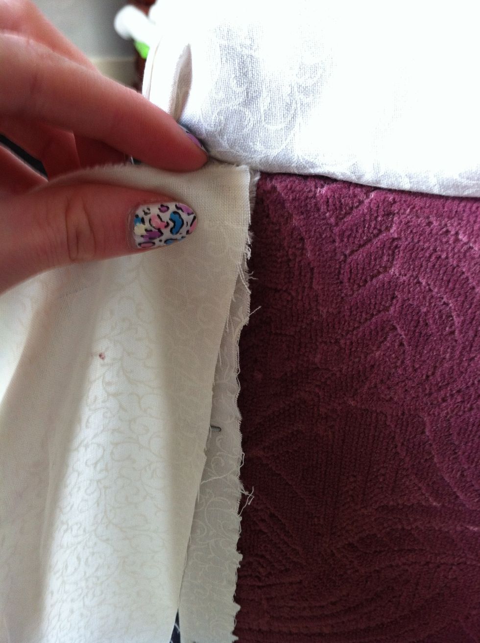 On final section hold fabric with design facing away from you