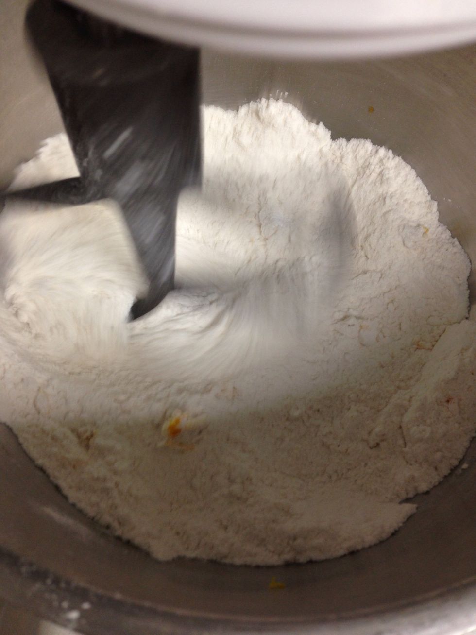 On low speed, beat until combined.