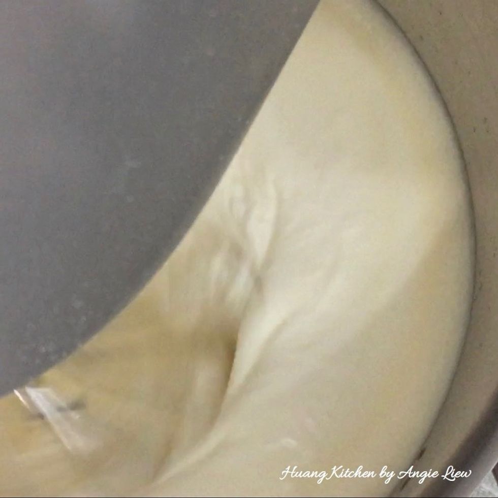 On medium high speed, continue to beat till double in volume and the batter is thick, creamy and pale.