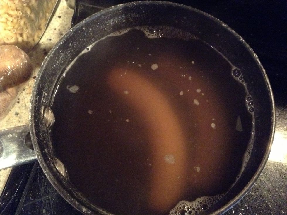 On new, clean water. Add 2tablespoon of salt and put to boil for an additional 10mins. After this, add an additional cup of water and let boil for 5 more minutes.