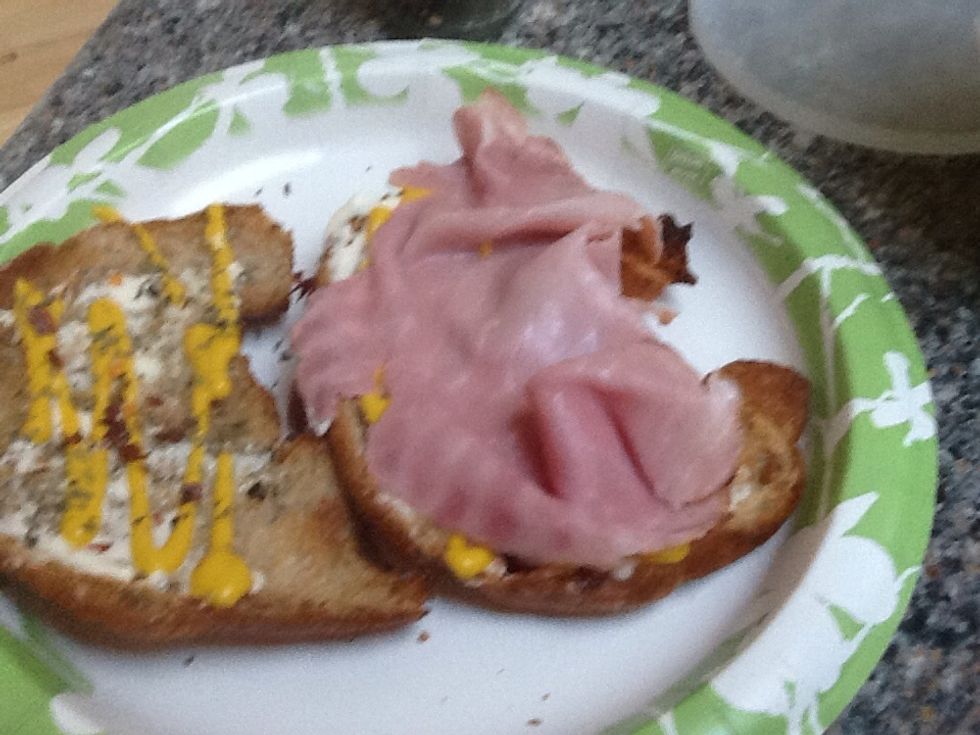On one side... Add ham