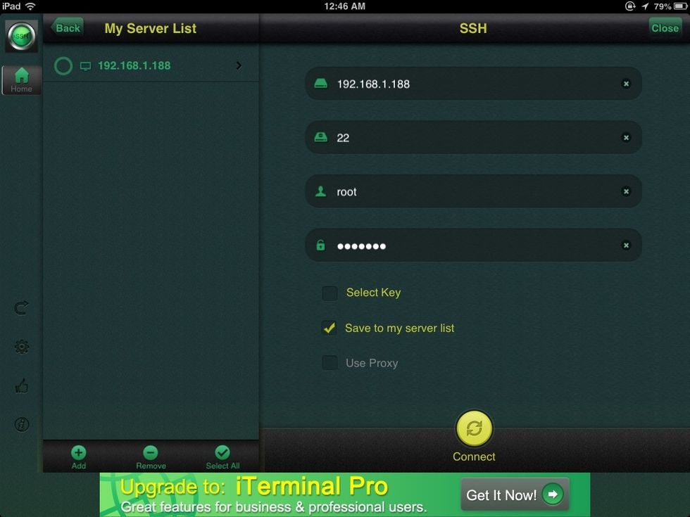 On Putty or iTerminal (or any similar app), ssh to your hdd with the username and password: root / welc0me