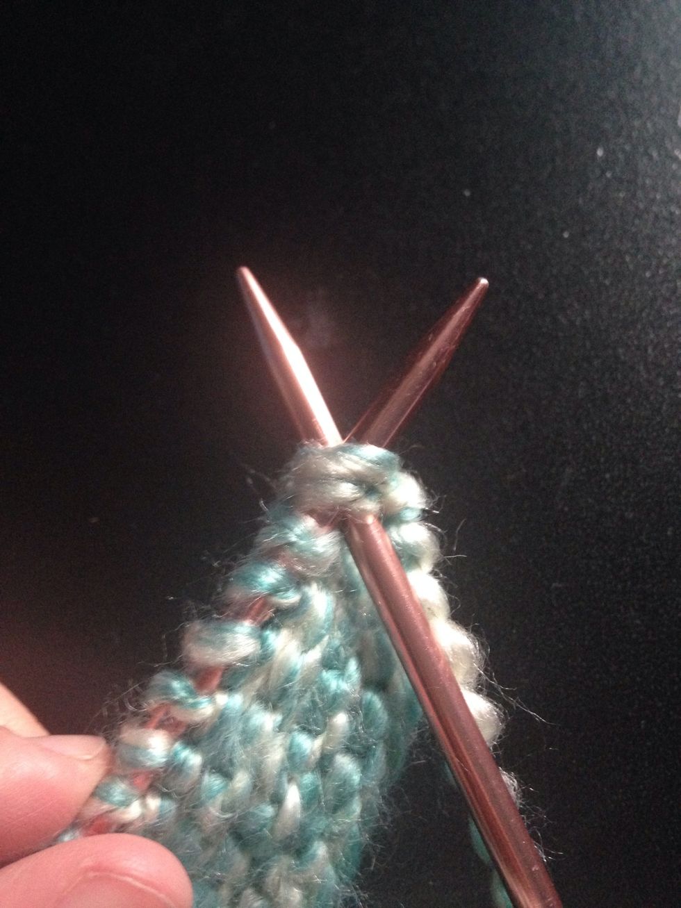 On row 7 knit first two stitches together to decrease. Knit the rest of the stitches on row 7, you should now have 9 stitches. Knit row 8