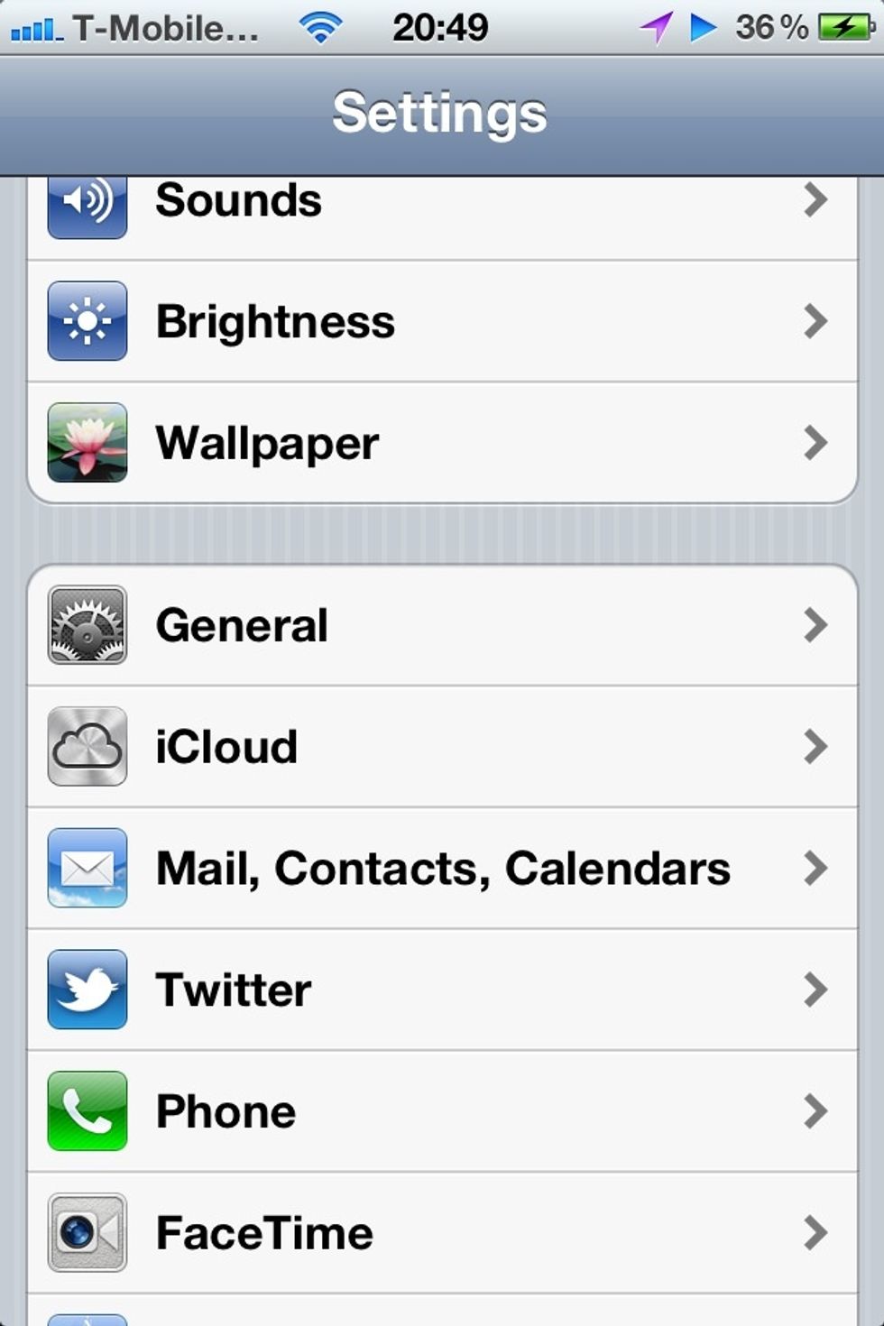 On settings click general...