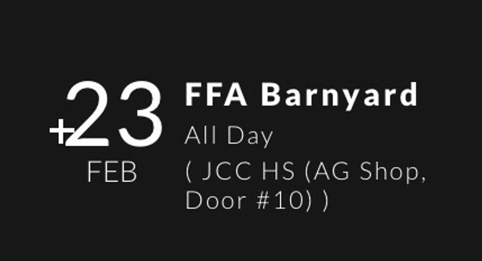 On the 23, FFA Barnyard day!