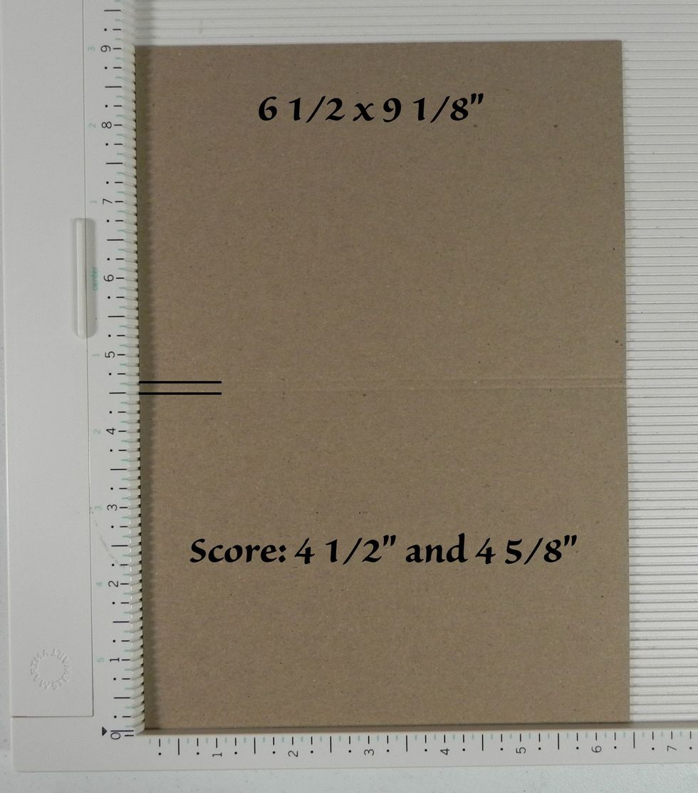 On the 6 1/2 x 9 1/8" pages, score at 4 1/2" and 4 5/8" on the long side (9 1/8" side).