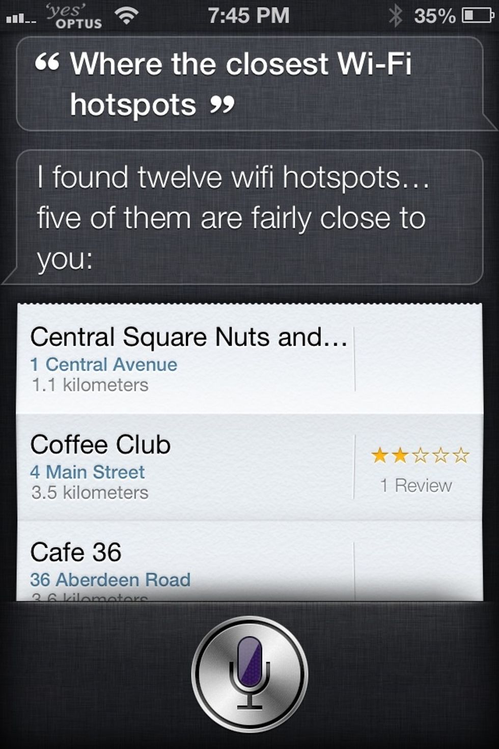 On the an iPhone/iPod Touch/iPad with Siri to can ask her where the nearest WiFi Hotspots are.