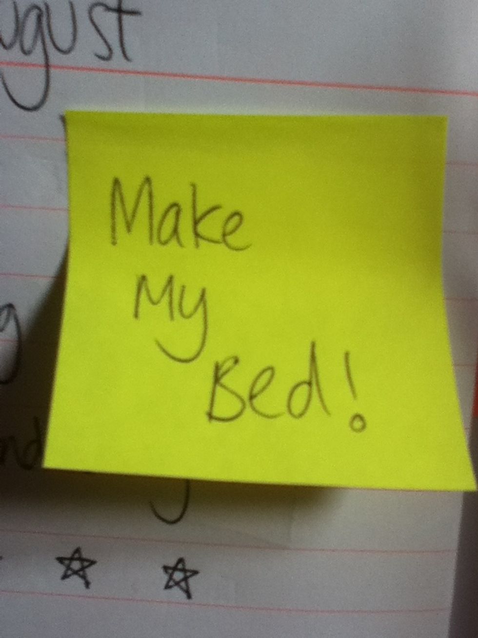 On the bigger sticky notes write something about the notes on the top in the same colour.